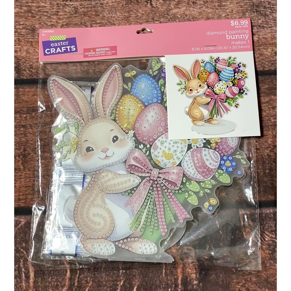 Easter Bunny with Egg Bouquet Acrylic Standing Diamond Painting Kit Hobby Lobby